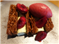 chocolate millefeuille and cherries